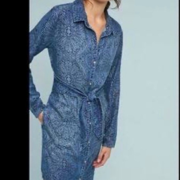Anthropologie cloth & stone Denim Dress Medium EUC - Picture 1 of 6